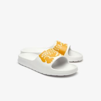 Lacoste Lacoste x Ricky Regal Synthetic Crocodile Slides - Pantofle Pánské Bílé / Žluté | CZ-9zBvJV